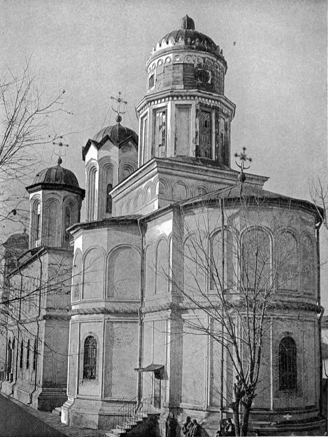 Biserica Mănăstirii Văcărești din București, fotografie publicată în 1906